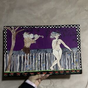 Judie Bomberger Wood Art Painting Dancing Fence